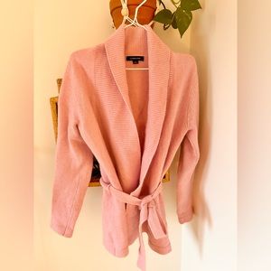 Lands End wool pink cardigan